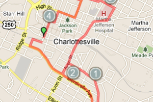 Showing houses in Charlottesville in Charlottesville, VA | Bike Map | MapMyRIDE