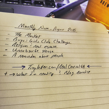 August 2015 Monthly Note