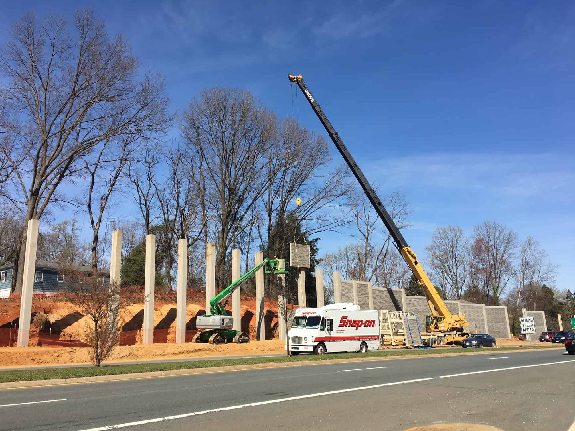 Sound barriers going in on 250 in Charlottesville