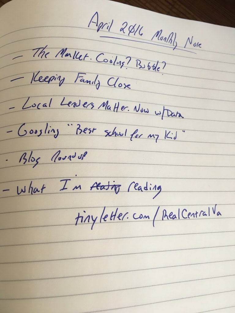 Jim's April 2016 Monthly Note