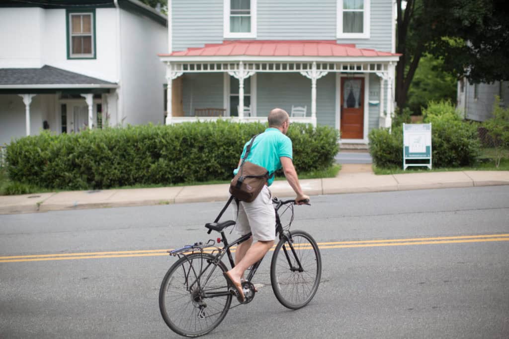 Showing houses on bicycles in Charlottesville
