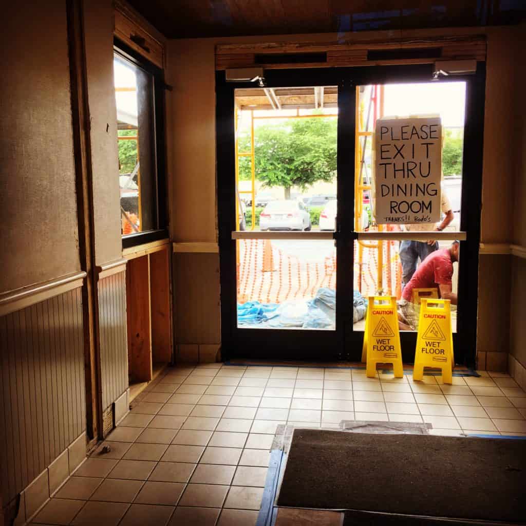 Bodo's entrance being redone