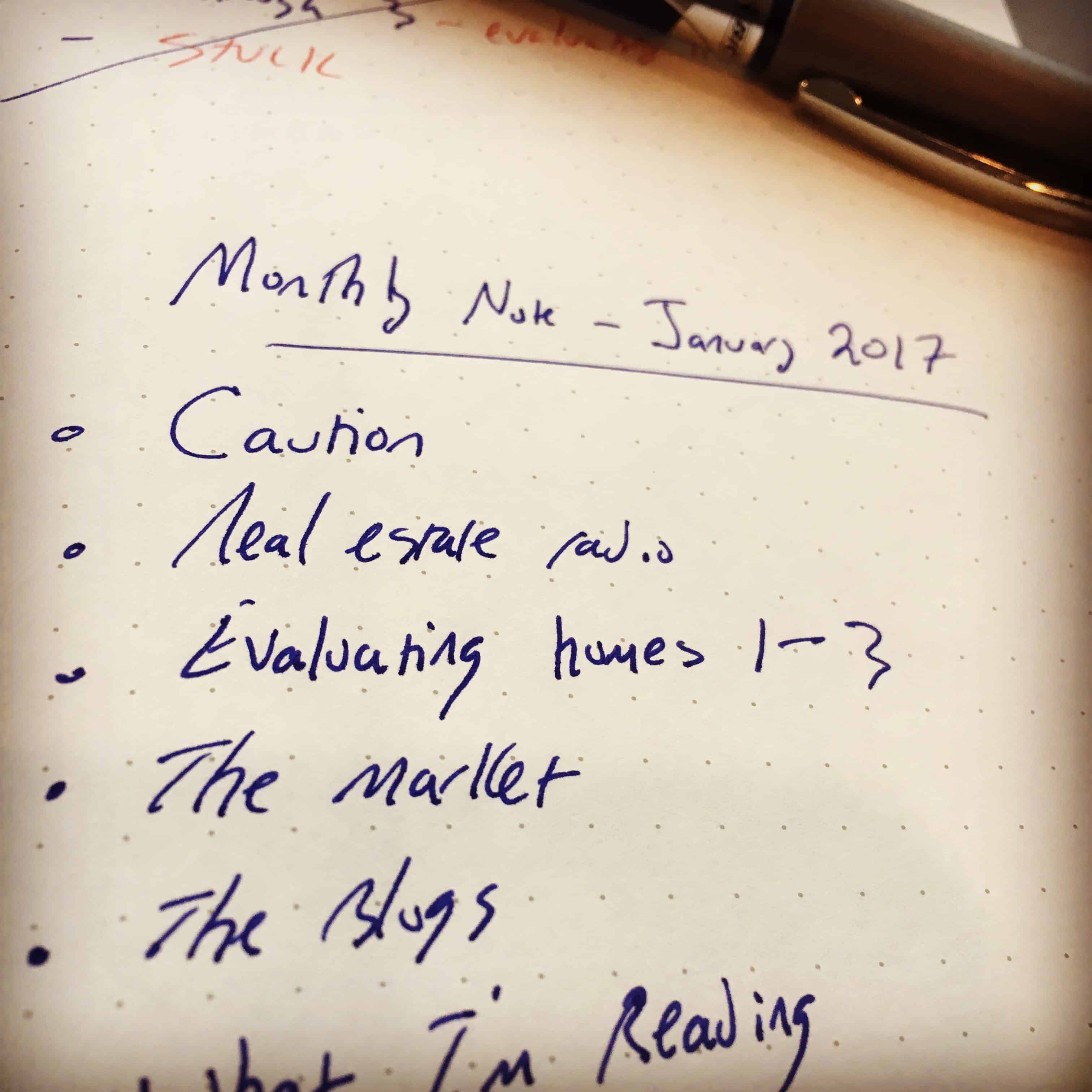 January 2017 Monthly Note