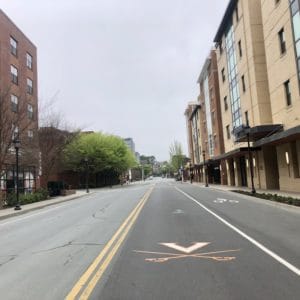 Quiet West Main Street on a Sunday Morning