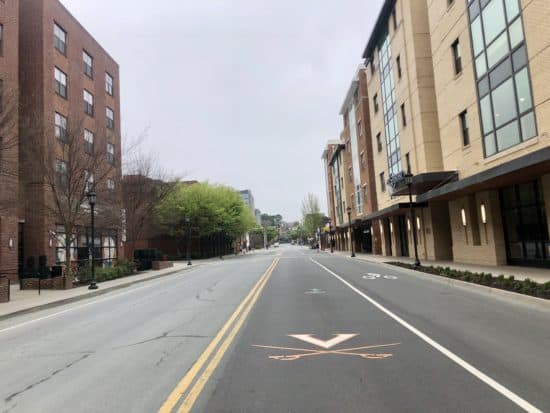 Quiet West Main Street on a Sunday Morning