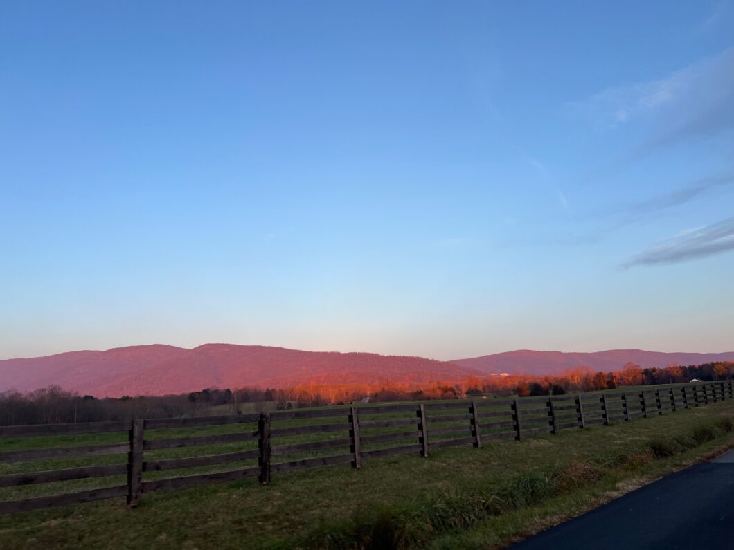 Mountains illuminated by sun